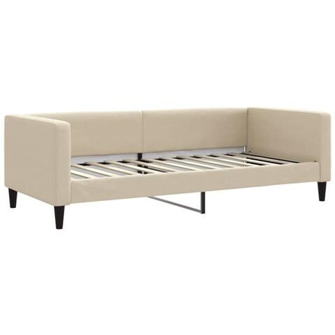 Divano Letto Estraibile Con Cassetti Crema 90x200 Cm In Tessuto - Foto 9