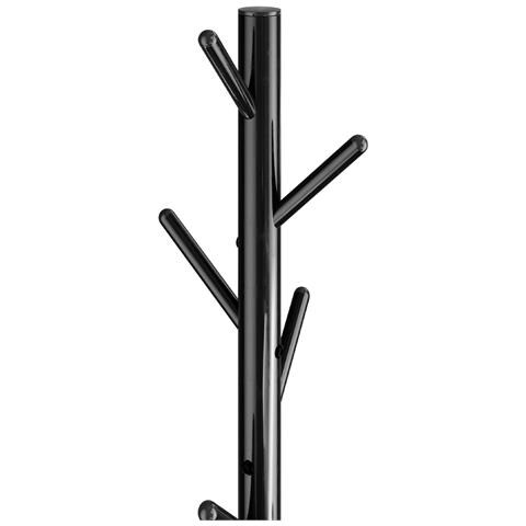 Appendiabiti A Piantana Nero Attaccapanni Da Terra Salvaspazio 6 Ganci 1 Ripiano - Foto 7