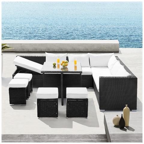 Set Da Giardino In Rattan Intrecciato Nero Da 10 Posti Samoa - Foto 6