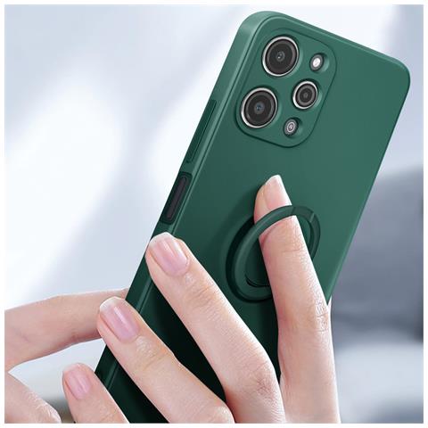 Cover Per Xiaomi Redmi 12 Anello Supporto Silicone Flessibile - Foto 5