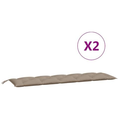 Cuscini Panca Da Giardino 2pz Tortora 180x50x7cm Tessuto Oxford - Foto 2