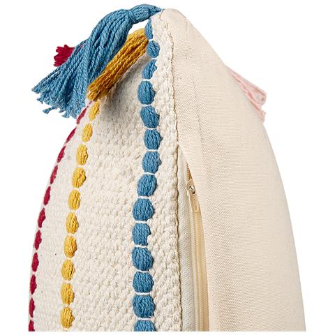 Set Di 2 Cuscini Agave Cotone 40 X 60 Cm Beige Chiaro A Strisce - Foto 2