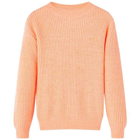 Maglione Da Bambina Lavorato A Mano Arancione Brillante 140 - Foto 1