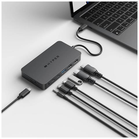 HyperDrive Next Dual Cablato USB tipo-C Grigio - Foto 2