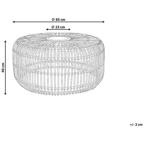 Tavolino Da Caffè Rattan Naturale Legno Chiaro Randazzo - Foto 6