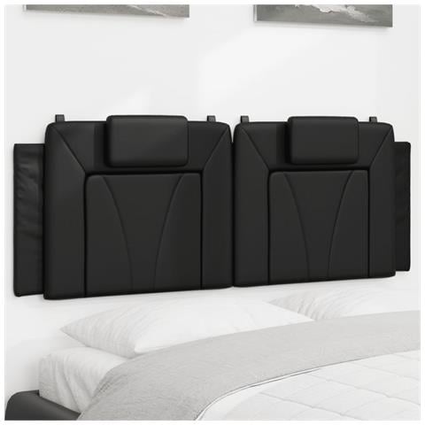 Cuscino Testiera Nero 120 Cm In Similpelle - Foto 1