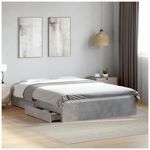 Giroletto Cassetti Grigio Cemento 120x200 Cm Legno Multistrato - Foto 1