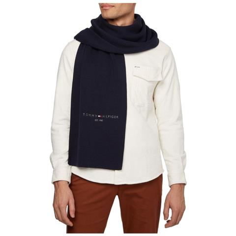Horizon Flat Knit Scarf Sciarpe Tessile Naturale Accessori Uomo Blu Eu One Size, Am0am10372 Dw6 - Foto 3