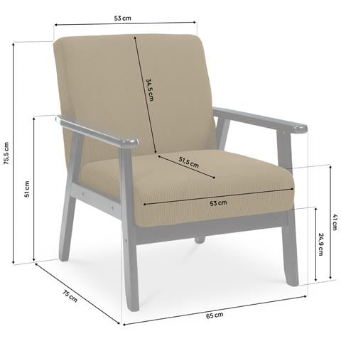 Poltrona Vintage In Legno Erik Velluto A Coste Verde Scuro - Foto 8