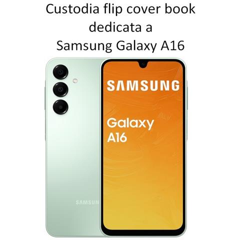 Custodia A Libro Fancy Book Case Per Samsung Galaxy A16 4g - Galaxy A16 5g Navy-lime - Foto 2