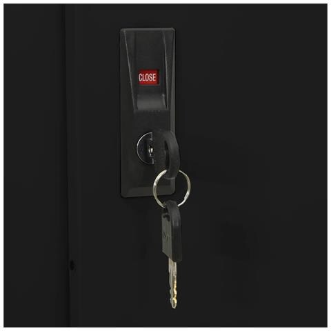 Lusso Casadino -  Armadio Ufficio Anta Scorrevole Antracite 90x40x180 Cm Acciaio - Foto 8