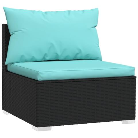 Lusso Casadino -  Set Divani Da Giardino 10 Pz Con Cuscini In Polyrattan Nero - Foto 2