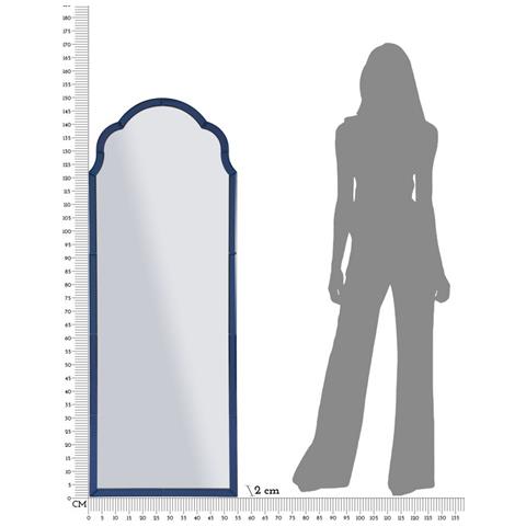 Specchio Con Cornice Classico 2 - Blu - Mdf - 150x55x2 Cm - Foto 7