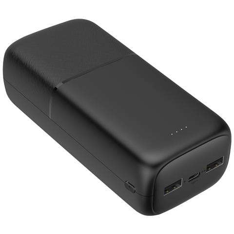 Batteria 30000mah 2xusb 1xusb-c 18w Compatta, Nero - Foto 1