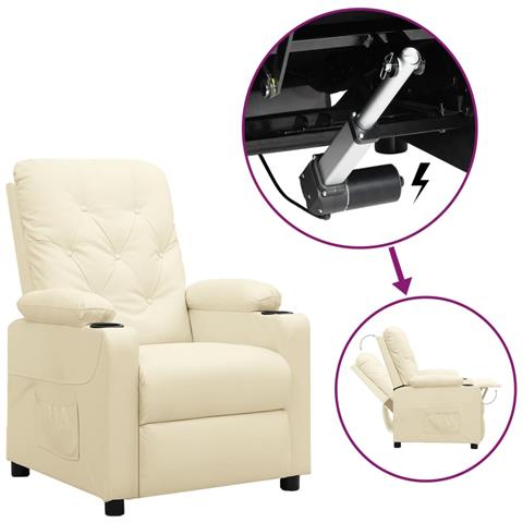 Lusso Casadino - Poltrona Alzapersona Crema In Similpelle - Foto 2