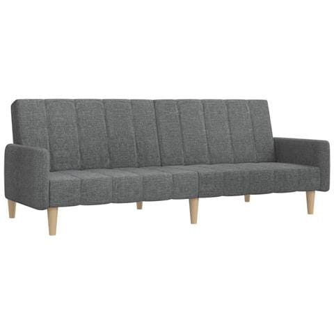 Divano Letto a 2 Posti Grigio Chiaro in Tessuto - Foto 1
