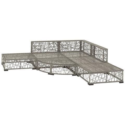 Set Divani Da Giardino 6 Pz Con Cuscini In Polyrattan Grigio - Foto 2