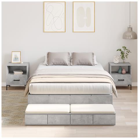 Struttura letto contenitore grigio cemento 120x190 cm - Foto 2