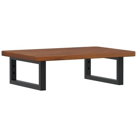 Ripiano a Parete per Lavabo in Acciaio e Massello di Rovere - Foto 1