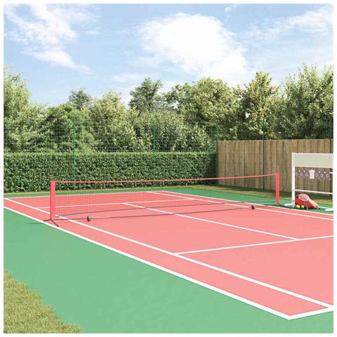 Rete da tennis Nero e rosso 595 x 90.5 x 87 cm Poliestere - Foto 2