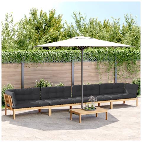 Set Divano Pallet Giardino 5pz con Cuscini Massello Acacia - Foto 2