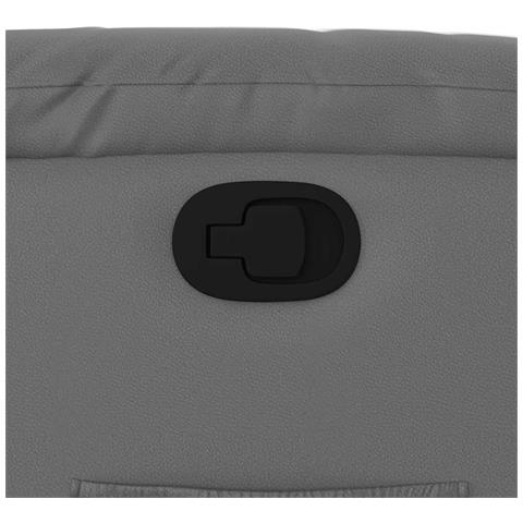 Poltrona Reclinabile Grigia in Similpelle - Foto 9