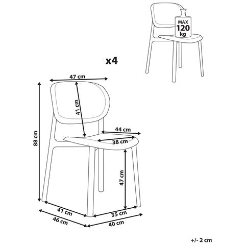 Set Di 4 Sedie Da Giardino Musano Verde - Foto 8
