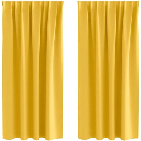 Tende con tende 2 pcs giallo senape Poliestere - Foto 1