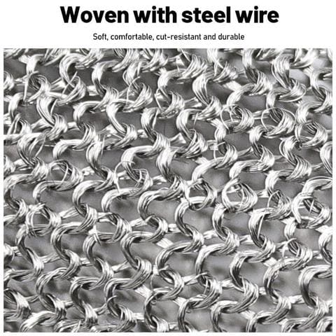 Guanti In Filo Di Acciaio Inossidabile Resistenti Al Taglio Di Livello 5 - Protezione Mani Definitiva S - Foto 2