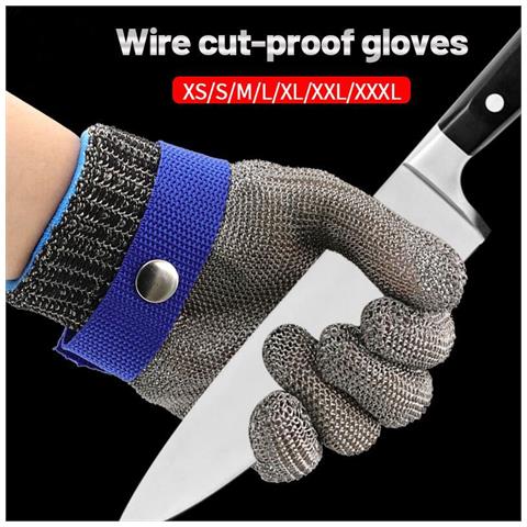 Guanti In Filo Di Acciaio Inossidabile Resistenti Al Taglio Di Livello 5 - Protezione Mani Definitiva S - Foto 5