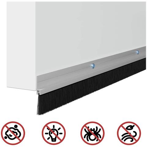 Spazzole per porte a vite 6 pcs Argento 100 cm - Foto 9