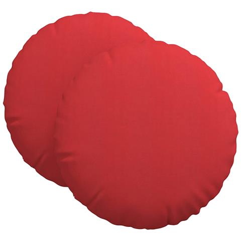 Cuscini per Seduta 2 pcs Rosso Ø60 x 21 cm Tessuto - Foto 1
