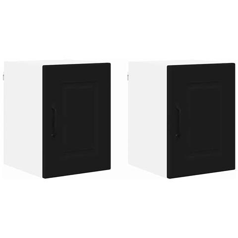 Pensile cucina 2 pcs Nero 30 x 31 x 40 cm Legno multistrato - Foto 1