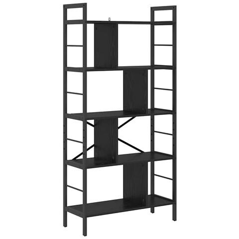 Libreria Rovere Nero 75 x 30 x 156 cm Legno multistrato - Foto 1