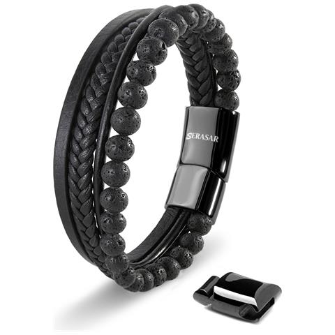 Bracciale Da Uomo In Pelle Marrone 17 Cm - Foto 1