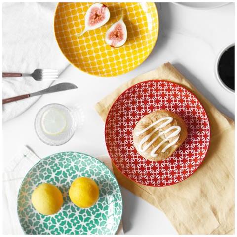 Piatti da Cena in Ceramica da 8,5 Pollici, Set di Piatti da Insalata di Pasta in Porcellana - Set di 6, Colori Vibranti - Foto 7