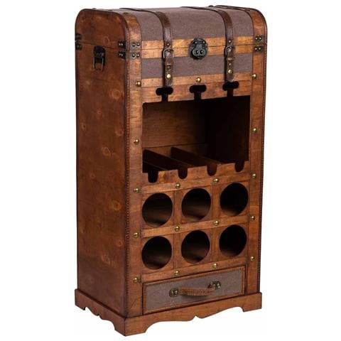 Baul Porta Bottiglie In Legno 44x30x85h Cm - Foto 1