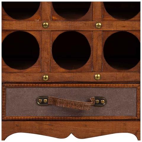 Baul Porta Bottiglie In Legno 44x30x85h Cm - Foto 8