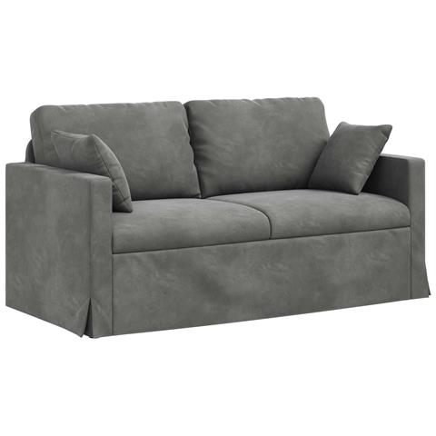 Divano Grigio scuro 158 x 78 x 80 cm Velluto - Foto 1