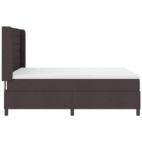 Letto a Sorgente LED Marrone Scuro 140 x 190 cm Tessuto - Foto 9