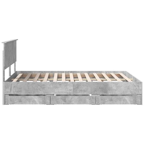 Struttura del letto con cassetto Grigio cemento 135 x 190 cm - Foto 9