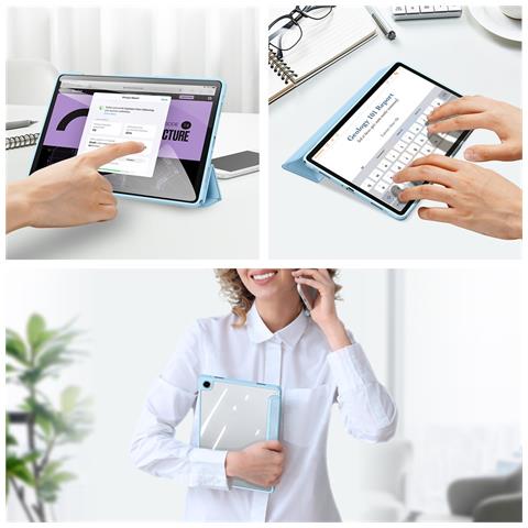 Cover per Galaxy Tab A9+ - Pelle /PU, Blu - Foto 4