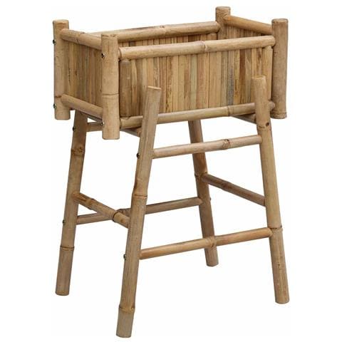 Vaso da Giardino con Supporto Naturale 50 x 38 x 74 cm Bambù - Foto 1
