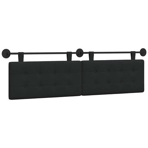 Testata appesa Montaggio a parete Nero 190 x 55 x 5 cm Tessuto - Foto 1