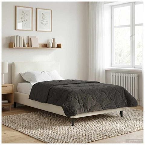 Duvet Estivo Antracite 135 x 200 cm Microfibra e Fleece Teddy - Foto 2