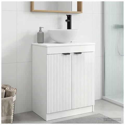 Mobile da bagno con lavabo Bianco Lucido 54 x 35 x 83 cm - Foto 2