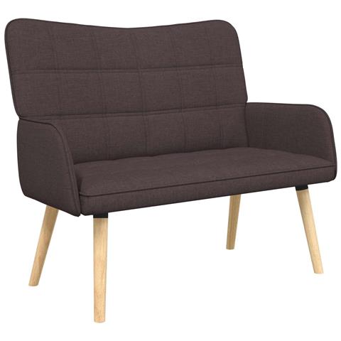 Sofa a Due Posti Marrone Scuro 115 x 61 x 87 cm Tessuto - Foto 1