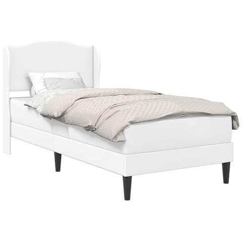Struttura del letto con testiera Bianco 90 x 200 cm Similpelle - Foto 1