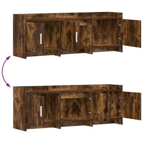 Mobile TV 130 x 33 x 47 cm Rovere Fumo Legno ingegnerizzato - Foto 9