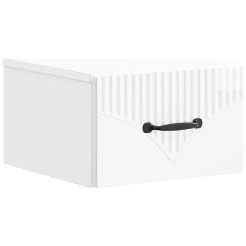 Mobiletto da notte a muro Bianco Lucido 34,5 x 33 x 20 cm - Foto 1